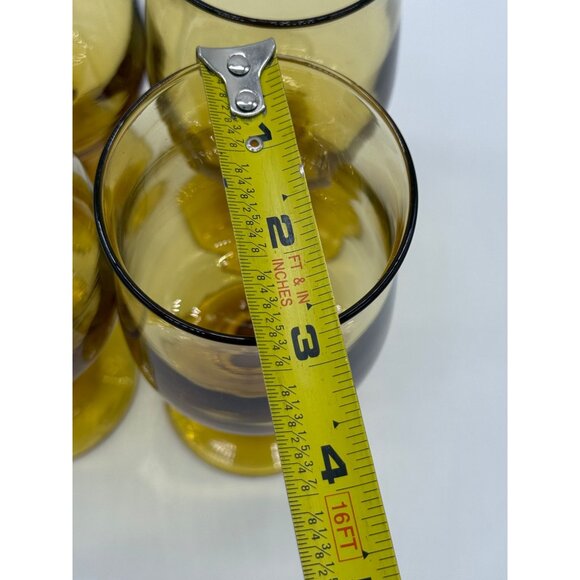 Set of 4 Vintage Sirrus Gold/Amber Libbey Wine/ Goblet Glasses - Picture 5 of 6